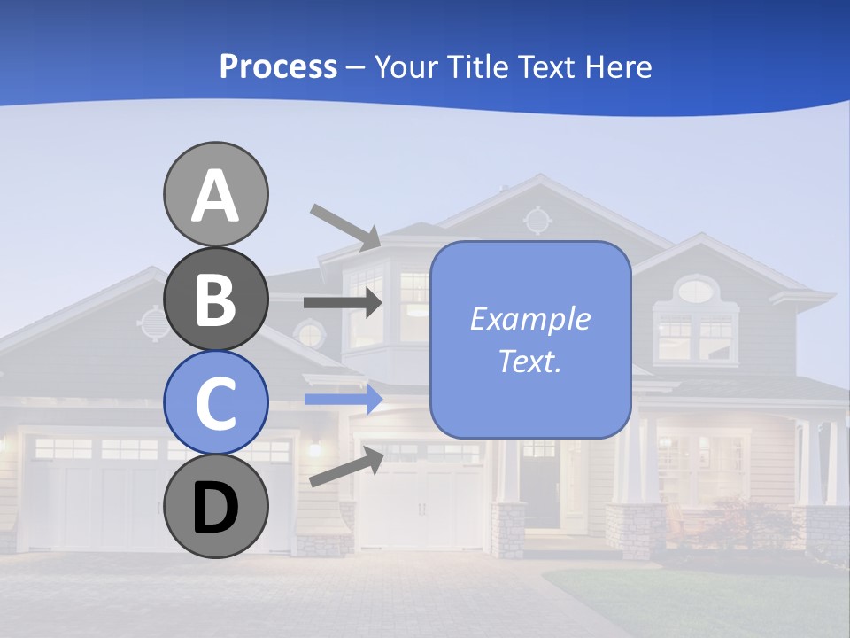 A Large House With A Lot Of Windows And A Driveway PowerPoint Template