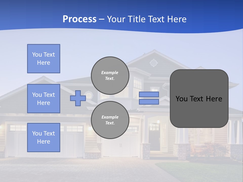 A Large House With A Lot Of Windows And A Driveway PowerPoint Template