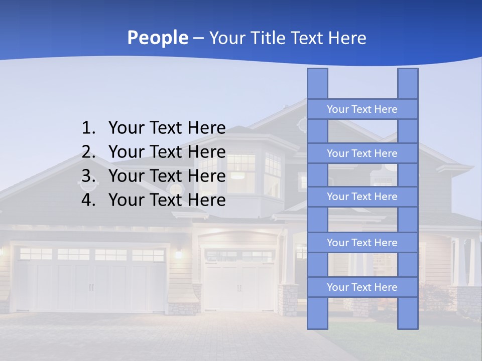 A Large House With A Lot Of Windows And A Driveway PowerPoint Template