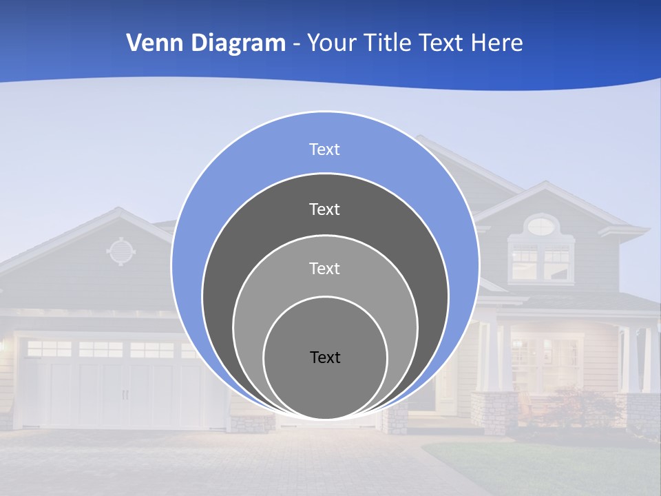 A Large House With A Lot Of Windows And A Driveway PowerPoint Template