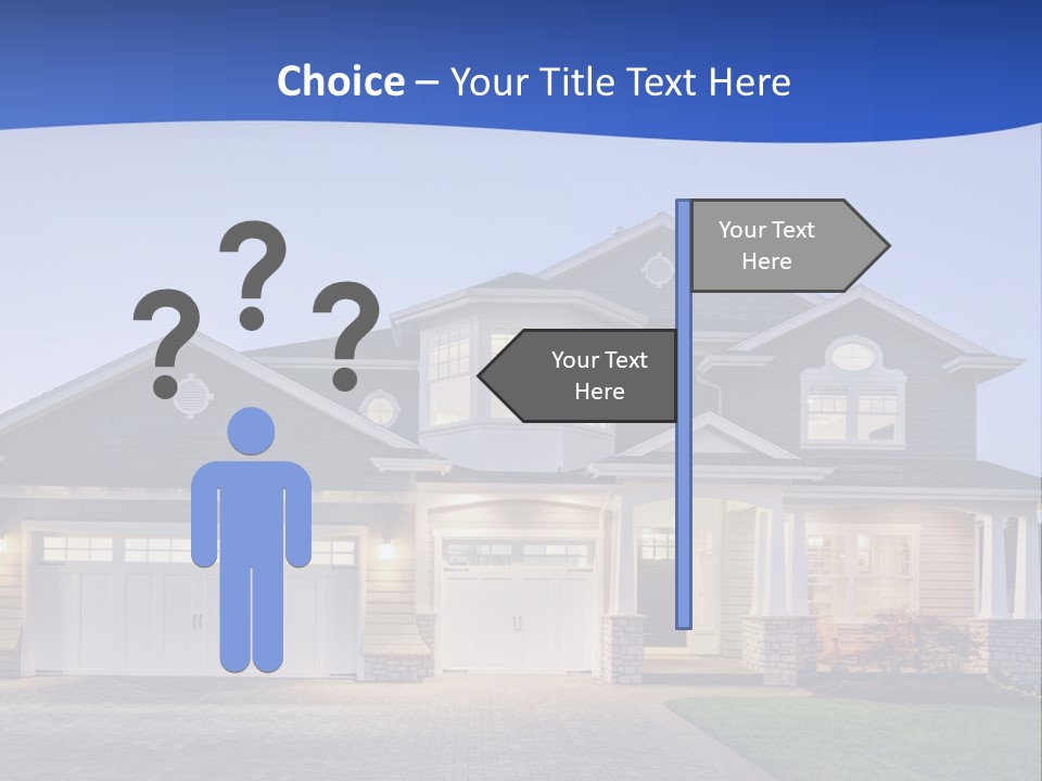 A Large House With A Lot Of Windows And A Driveway PowerPoint Template