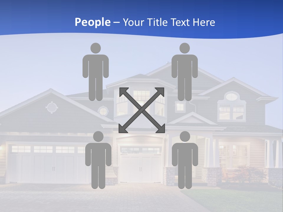A Large House With A Lot Of Windows And A Driveway PowerPoint Template