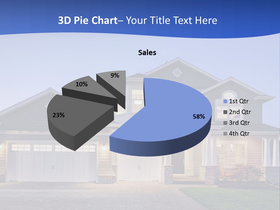A Large House With A Lot Of Windows And A Driveway PowerPoint Template