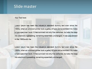 A Living Room Filled With Furniture And A Fire Place PowerPoint Template