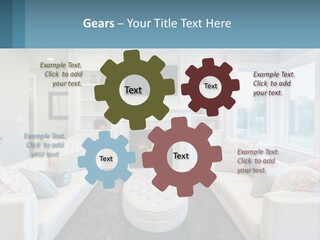 A Living Room Filled With Furniture And A Fire Place PowerPoint Template