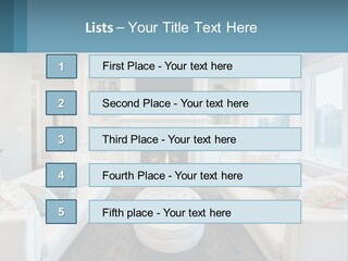 A Living Room Filled With Furniture And A Fire Place PowerPoint Template
