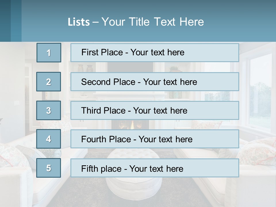 A Living Room Filled With Furniture And A Fire Place PowerPoint Template