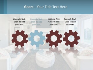 A Living Room Filled With Furniture And A Fire Place PowerPoint Template