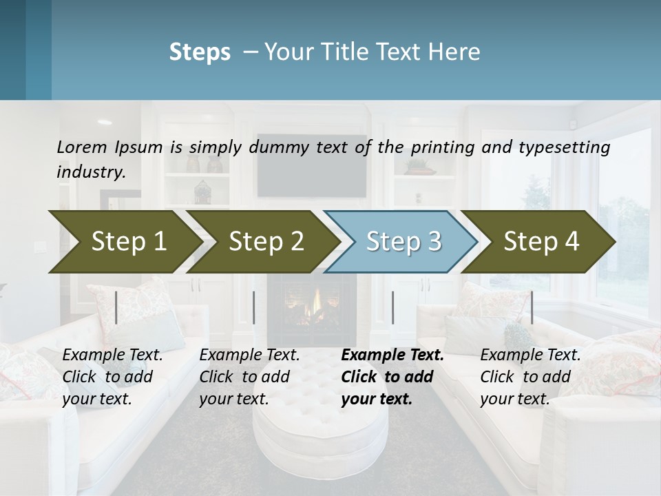 A Living Room Filled With Furniture And A Fire Place PowerPoint Template