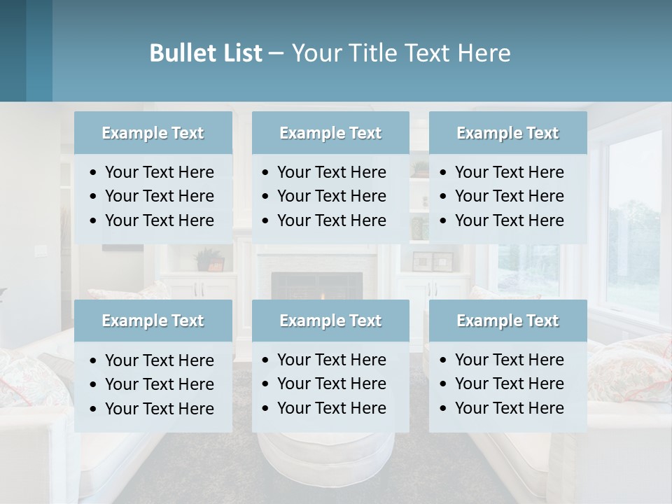 A Living Room Filled With Furniture And A Fire Place PowerPoint Template