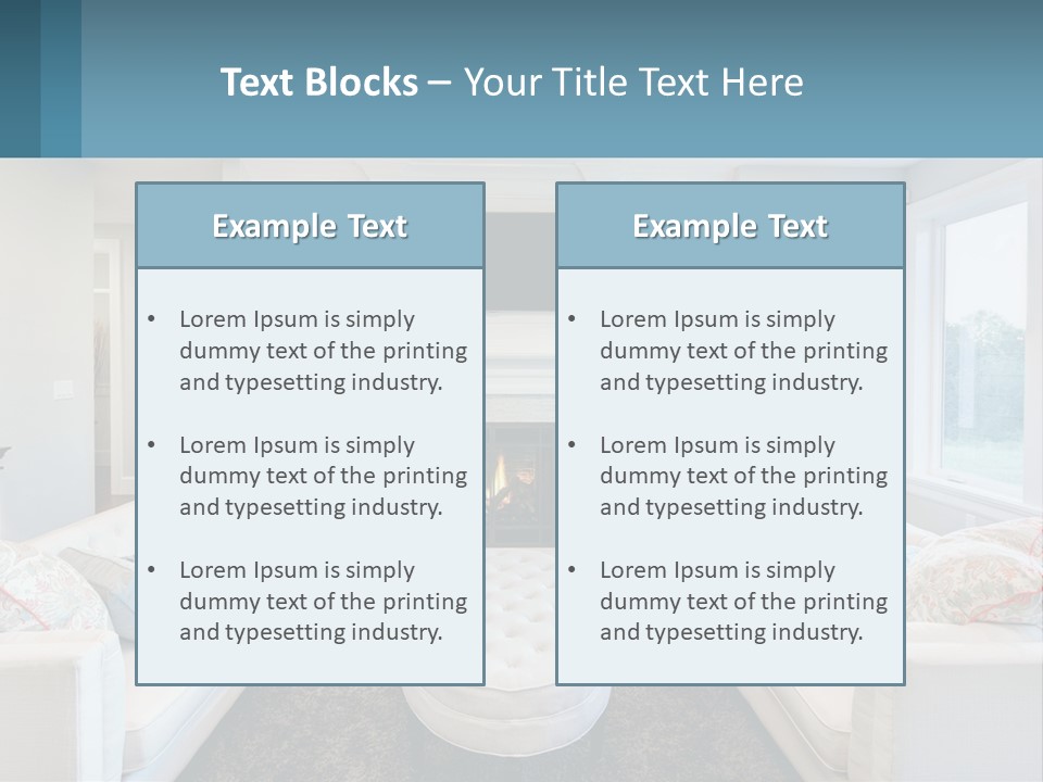 A Living Room Filled With Furniture And A Fire Place PowerPoint Template