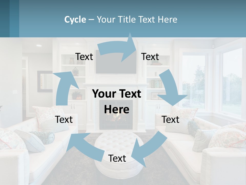 A Living Room Filled With Furniture And A Fire Place PowerPoint Template