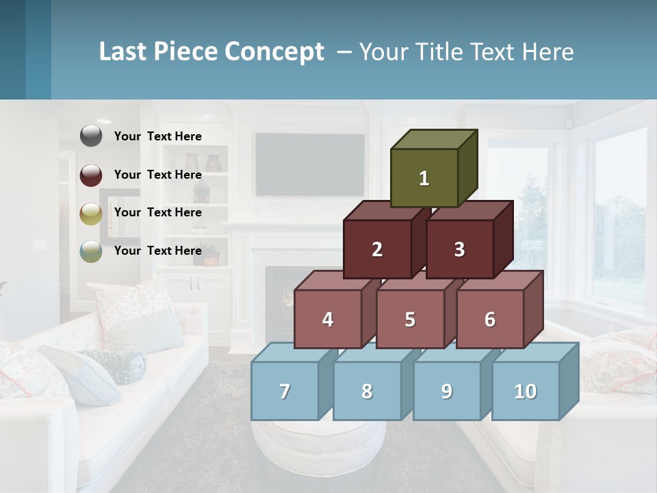 A Living Room Filled With Furniture And A Fire Place PowerPoint Template