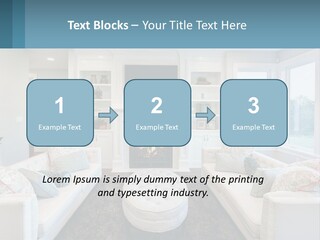 A Living Room Filled With Furniture And A Fire Place PowerPoint Template