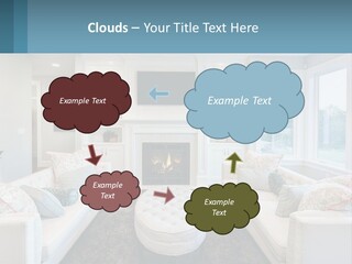 A Living Room Filled With Furniture And A Fire Place PowerPoint Template