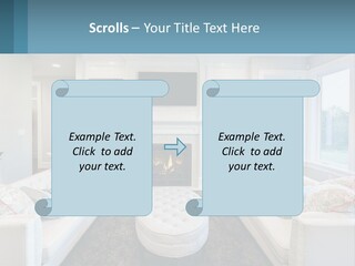 A Living Room Filled With Furniture And A Fire Place PowerPoint Template