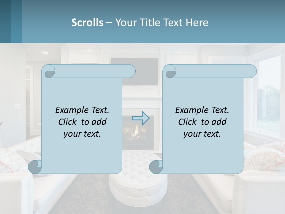 A Living Room Filled With Furniture And A Fire Place PowerPoint Template