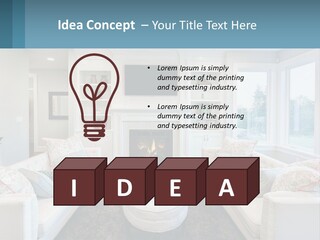 A Living Room Filled With Furniture And A Fire Place PowerPoint Template