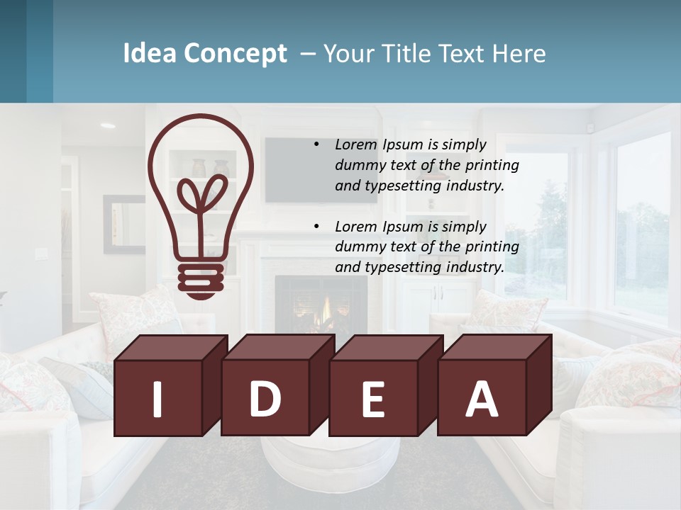 A Living Room Filled With Furniture And A Fire Place PowerPoint Template