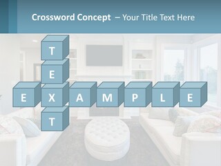 A Living Room Filled With Furniture And A Fire Place PowerPoint Template