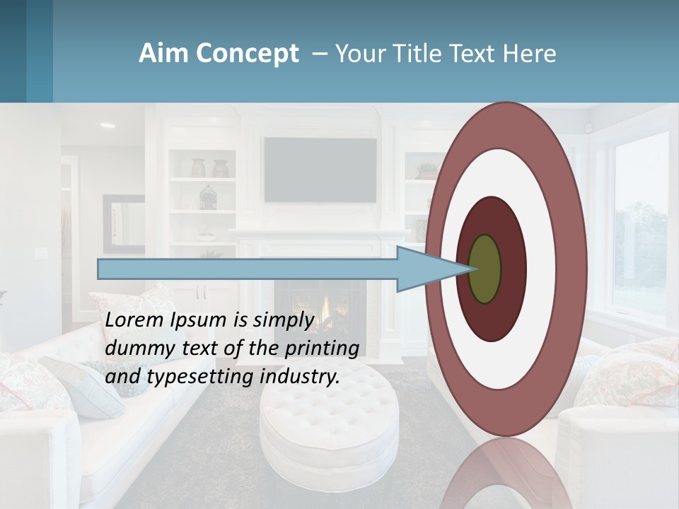 A Living Room Filled With Furniture And A Fire Place PowerPoint Template