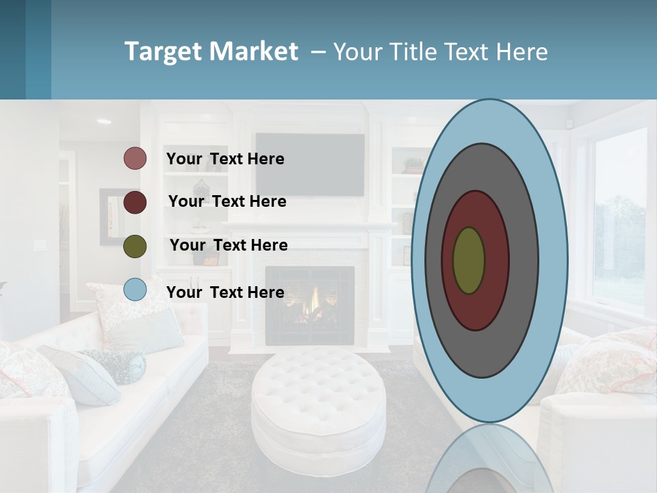 A Living Room Filled With Furniture And A Fire Place PowerPoint Template