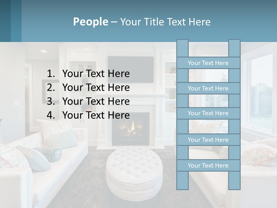 A Living Room Filled With Furniture And A Fire Place PowerPoint Template