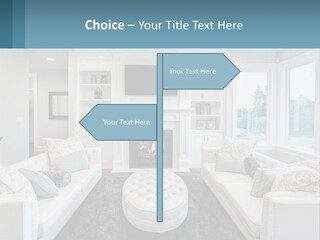 A Living Room Filled With Furniture And A Fire Place PowerPoint Template