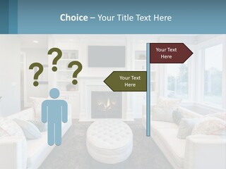 A Living Room Filled With Furniture And A Fire Place PowerPoint Template