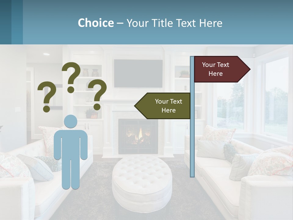 A Living Room Filled With Furniture And A Fire Place PowerPoint Template