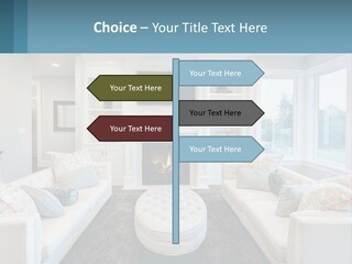 A Living Room Filled With Furniture And A Fire Place PowerPoint Template