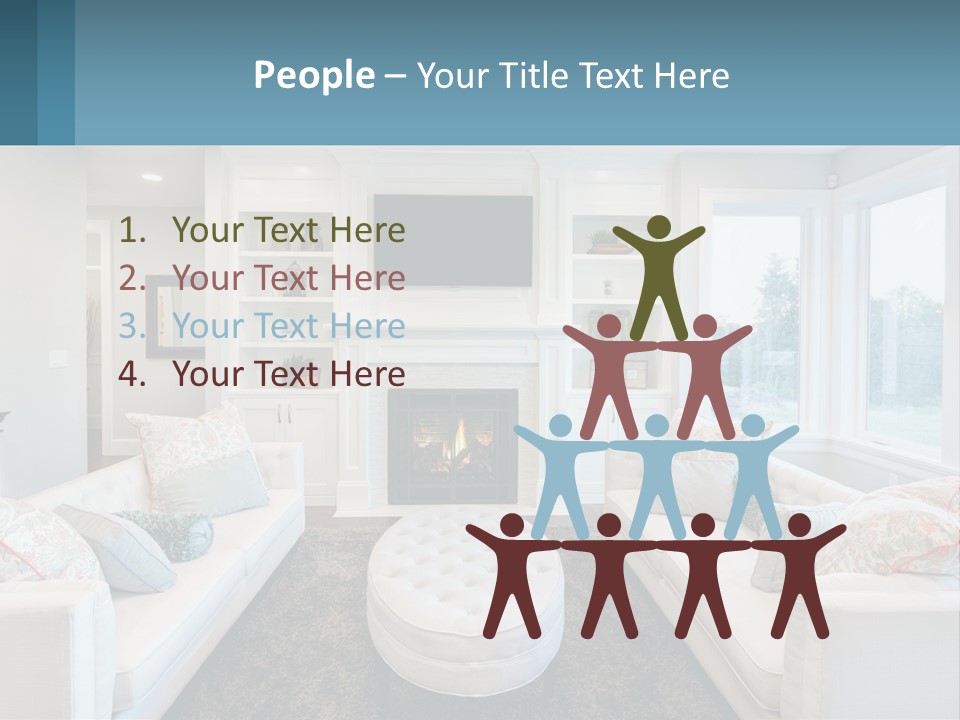 A Living Room Filled With Furniture And A Fire Place PowerPoint Template