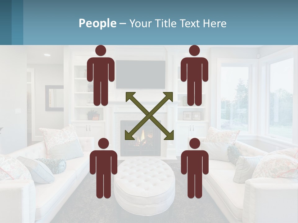 A Living Room Filled With Furniture And A Fire Place PowerPoint Template