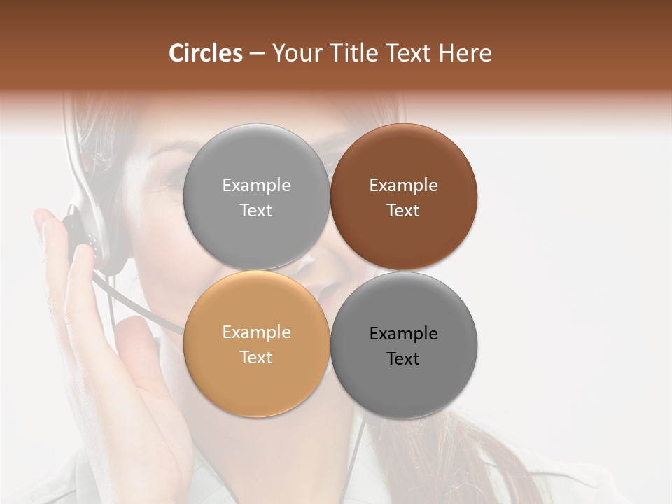 A Woman Wearing A Headset With A Smile On Her Face PowerPoint Template