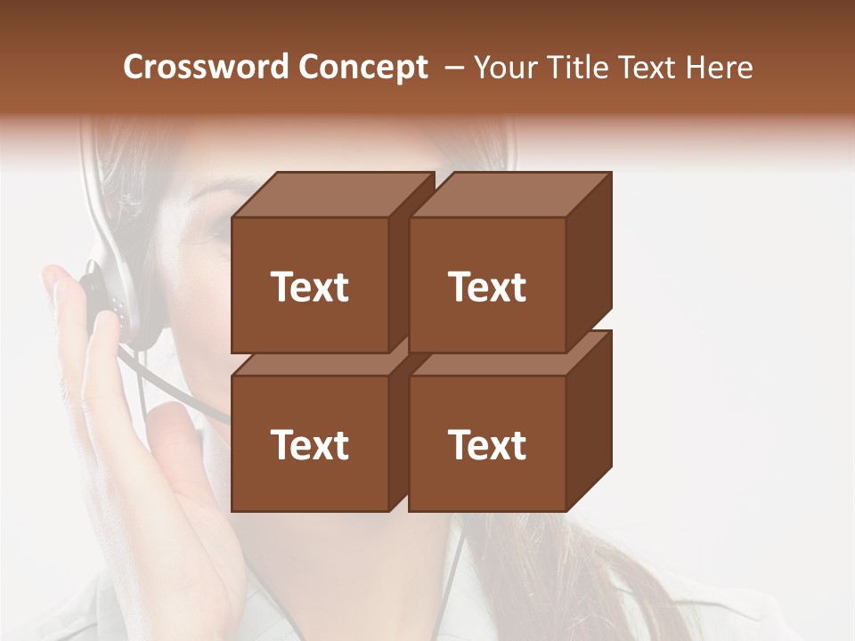 A Woman Wearing A Headset With A Smile On Her Face PowerPoint Template