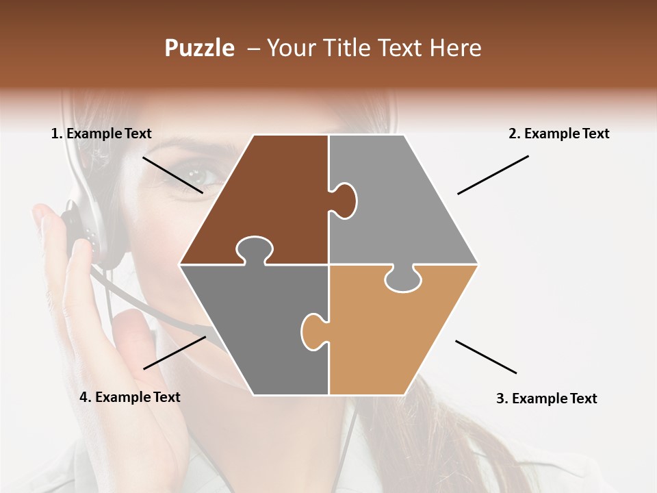 A Woman Wearing A Headset With A Smile On Her Face PowerPoint Template