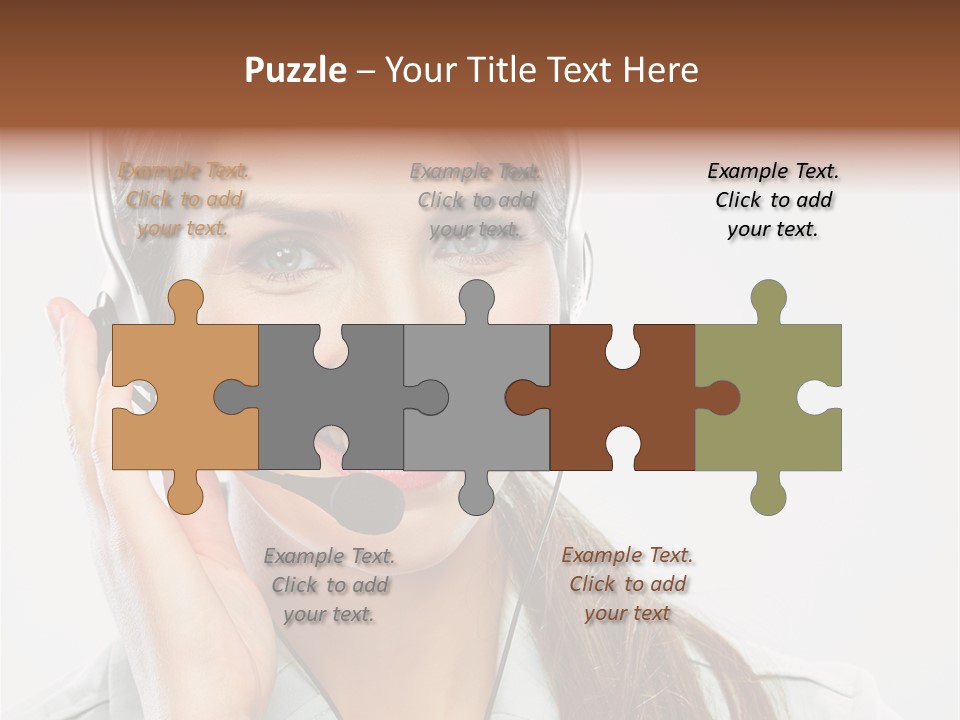 A Woman Wearing A Headset With A Smile On Her Face PowerPoint Template