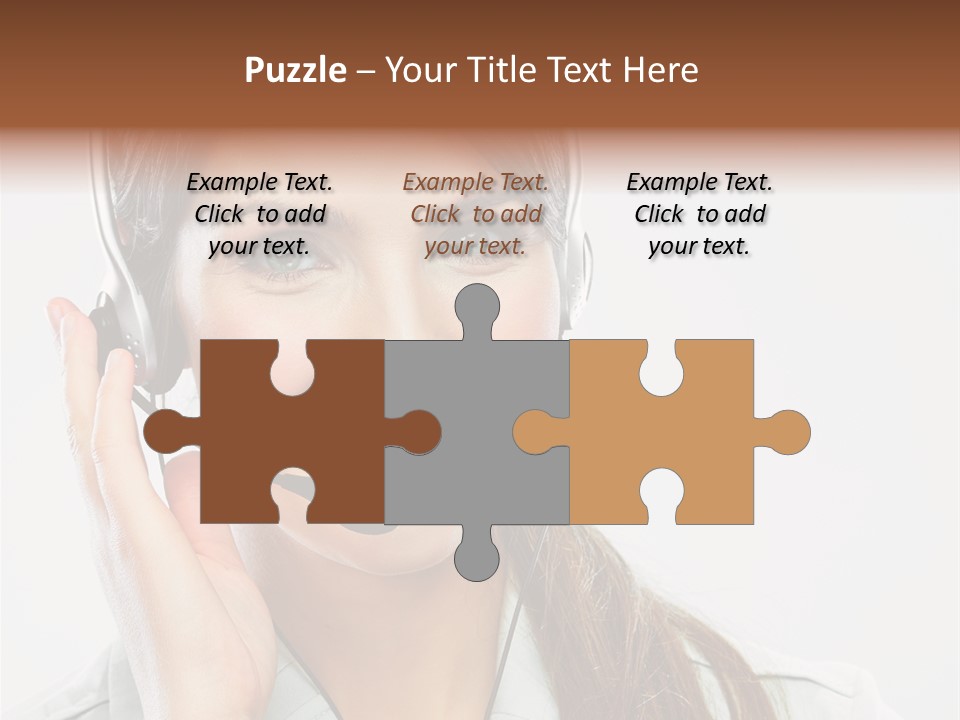 A Woman Wearing A Headset With A Smile On Her Face PowerPoint Template