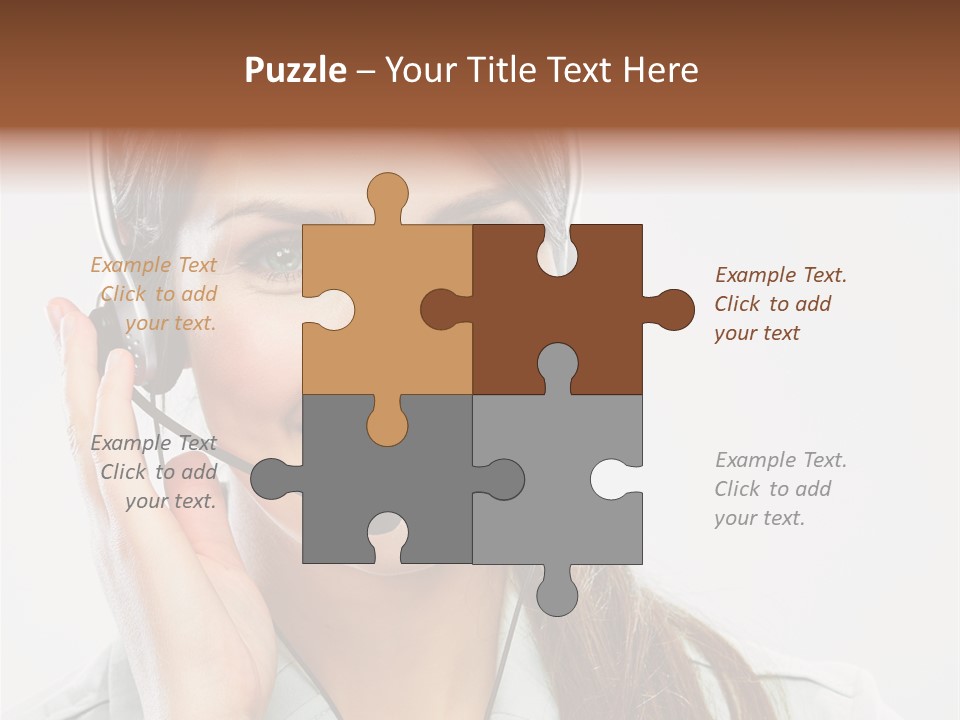 A Woman Wearing A Headset With A Smile On Her Face PowerPoint Template