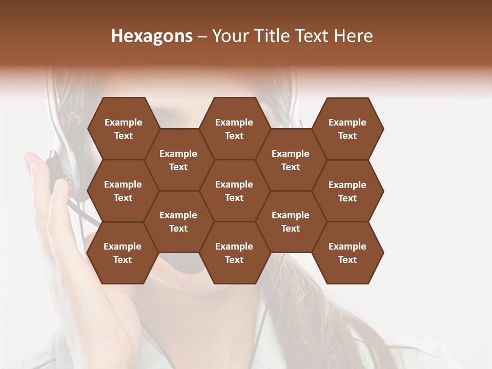 A Woman Wearing A Headset With A Smile On Her Face PowerPoint Template