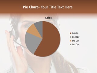 A Woman Wearing A Headset With A Smile On Her Face PowerPoint Template