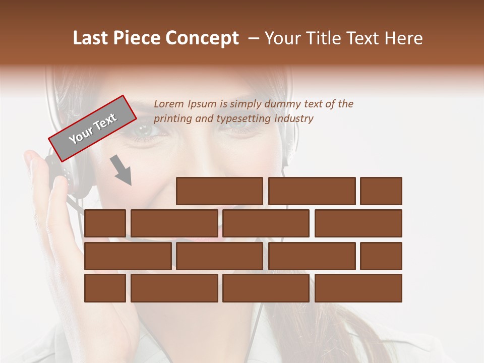 A Woman Wearing A Headset With A Smile On Her Face PowerPoint Template