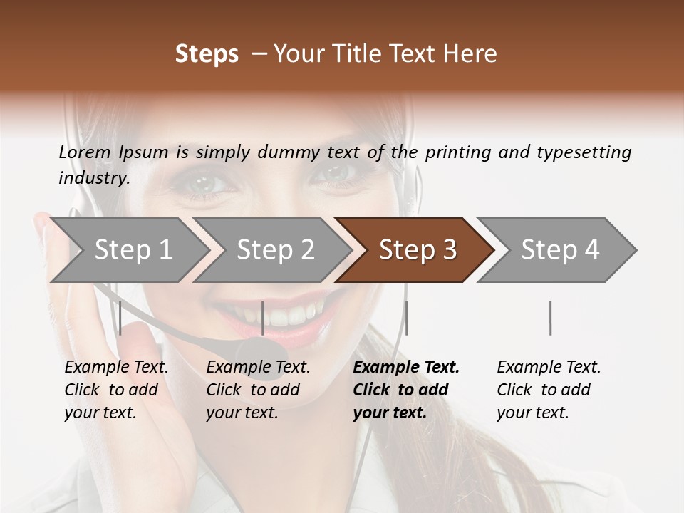 A Woman Wearing A Headset With A Smile On Her Face PowerPoint Template