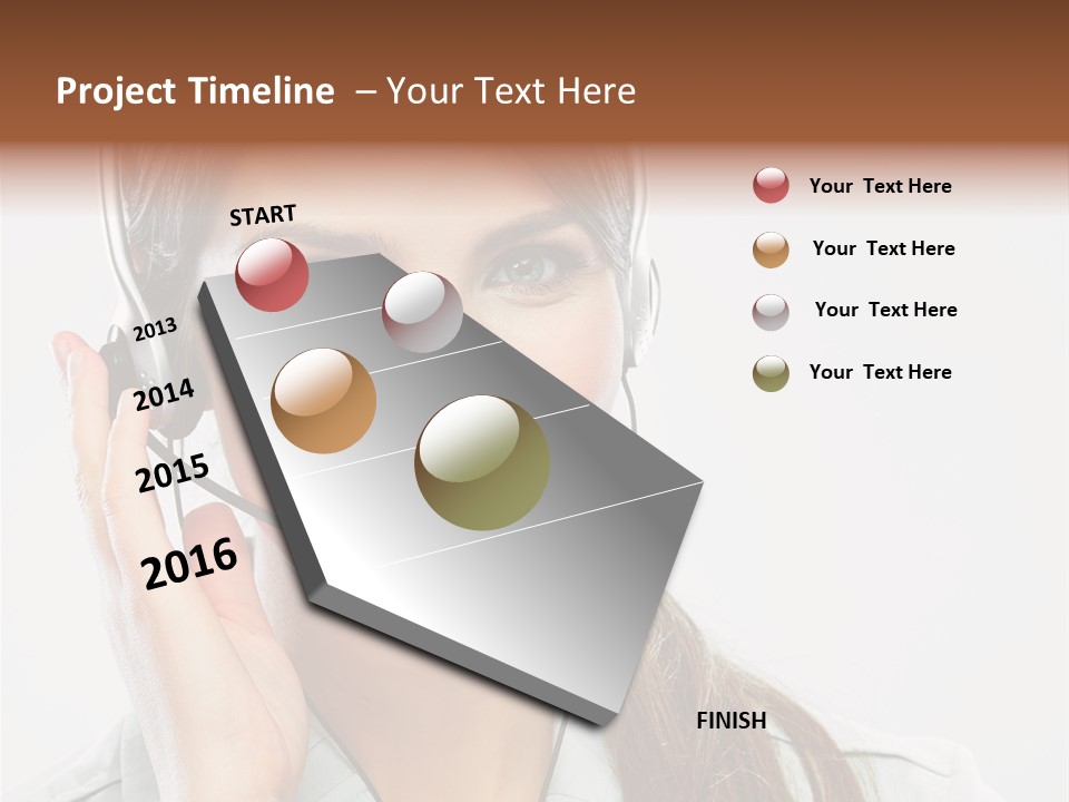 A Woman Wearing A Headset With A Smile On Her Face PowerPoint Template