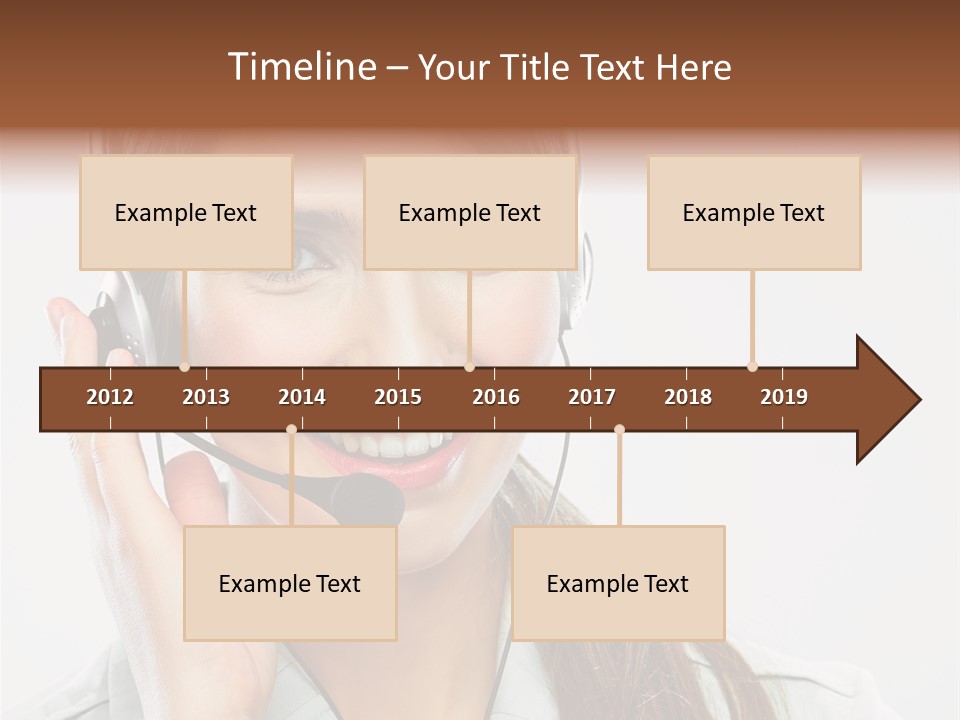 A Woman Wearing A Headset With A Smile On Her Face PowerPoint Template