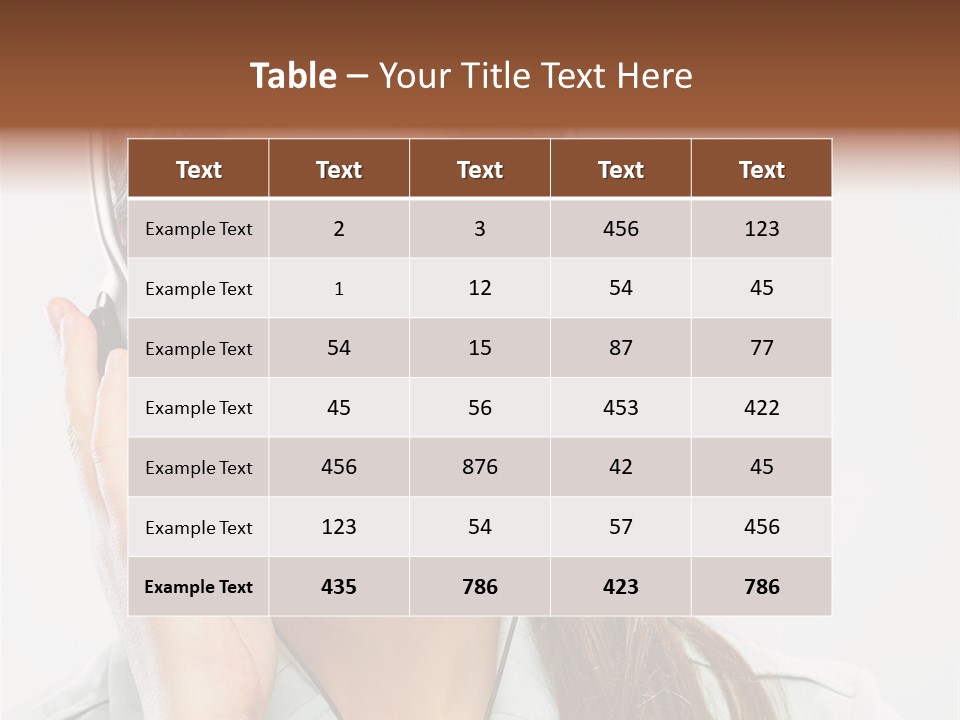 A Woman Wearing A Headset With A Smile On Her Face PowerPoint Template