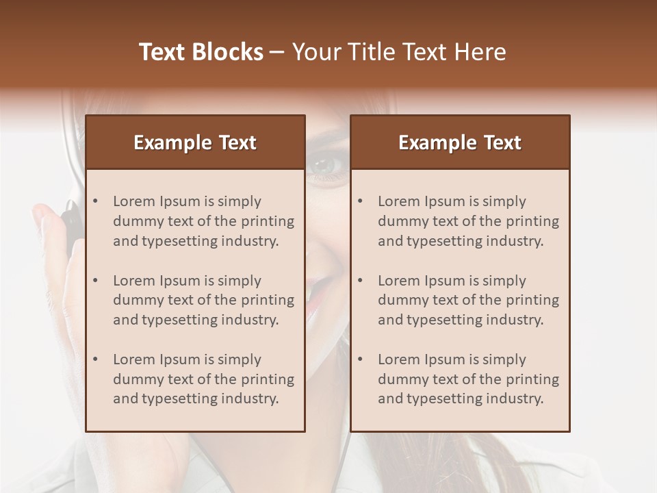 A Woman Wearing A Headset With A Smile On Her Face PowerPoint Template
