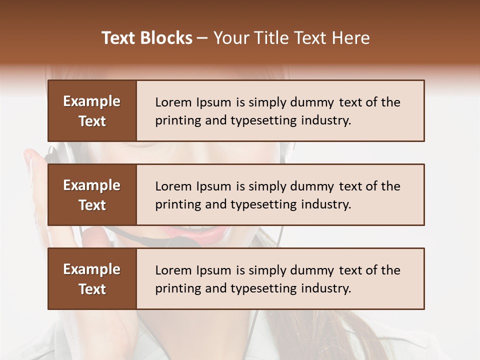 A Woman Wearing A Headset With A Smile On Her Face PowerPoint Template