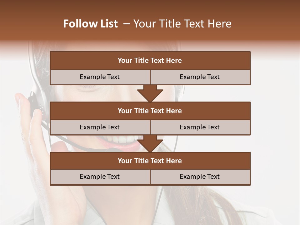A Woman Wearing A Headset With A Smile On Her Face PowerPoint Template
