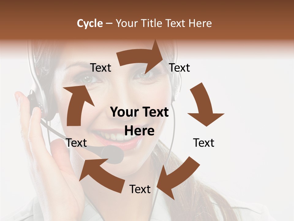 A Woman Wearing A Headset With A Smile On Her Face PowerPoint Template